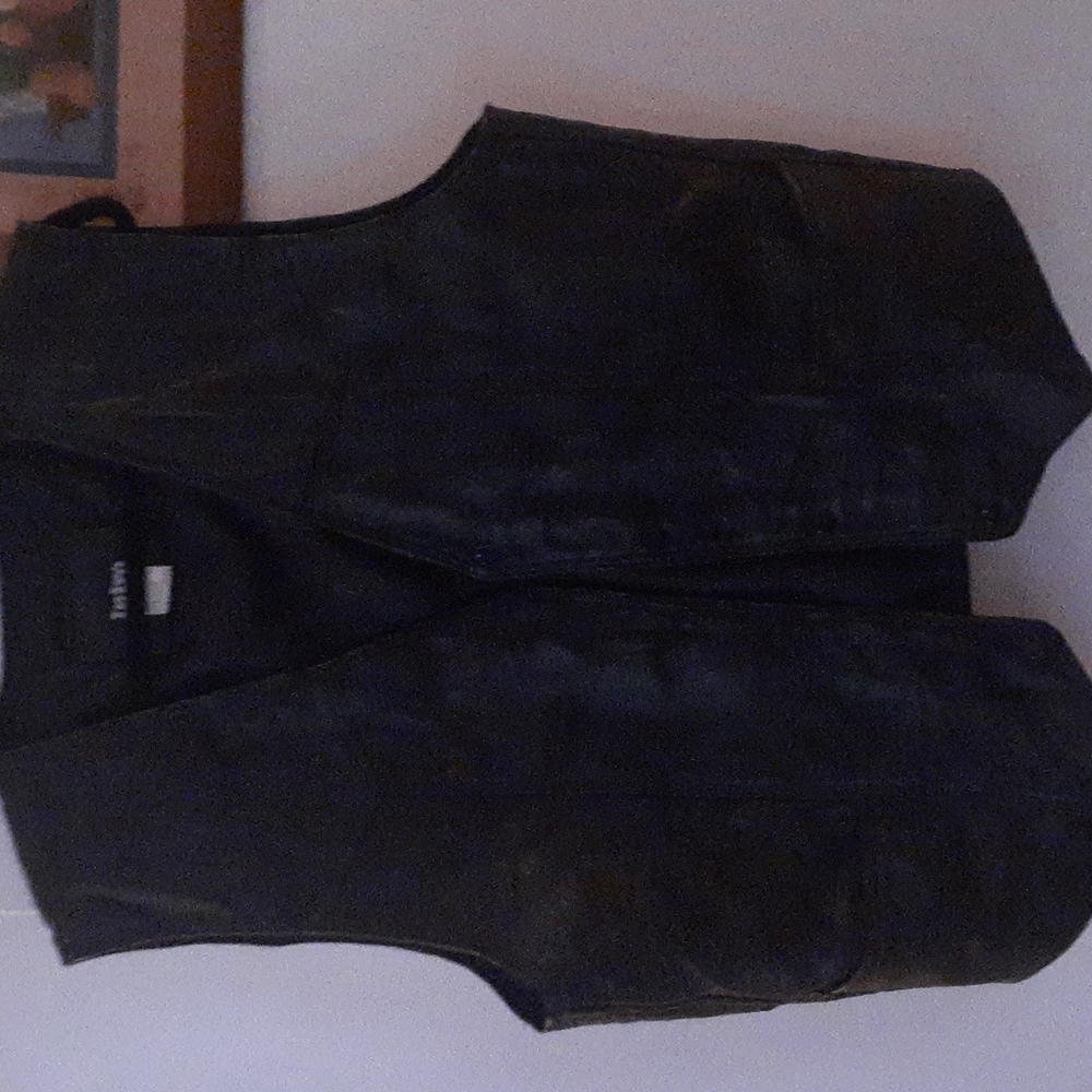 Mens Leather American Flag Vest